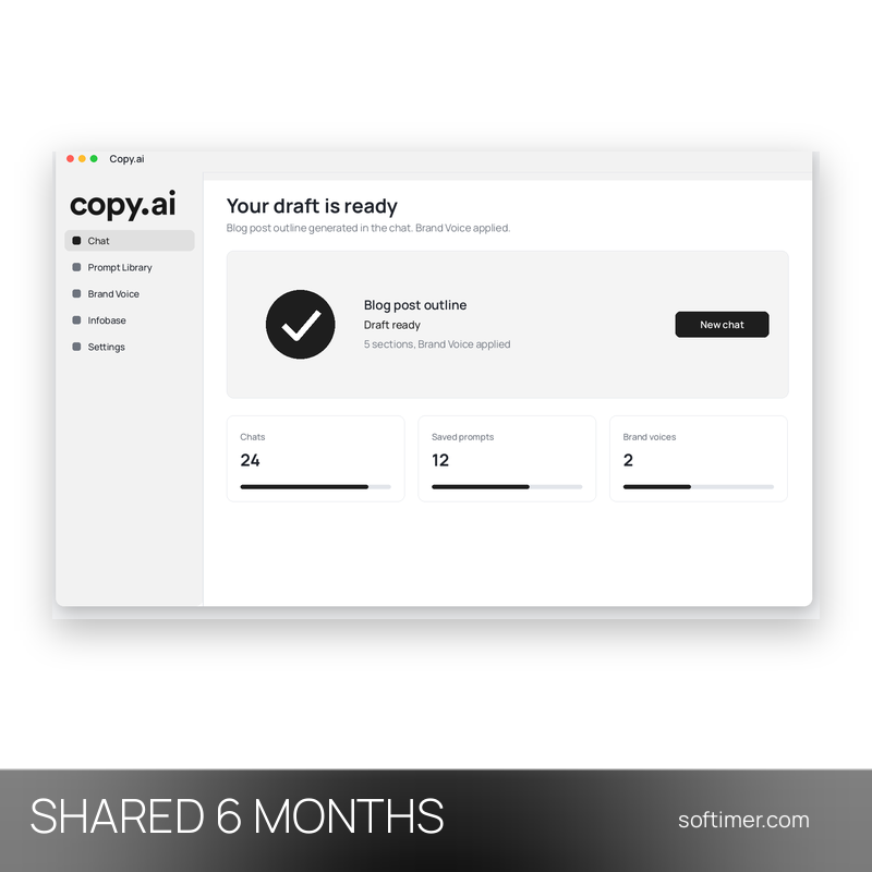 Copy.ai - 6 Monate - Geteilter ACCOUNT