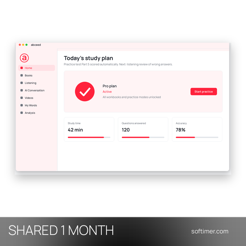 abceed Pro - 1 mese - ACCOUNT condiviso