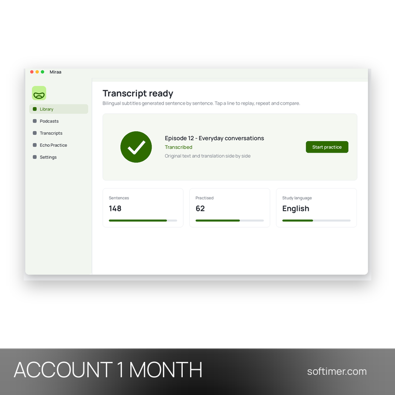 Miraa Basic - 1 месяц - ACCOUNT
