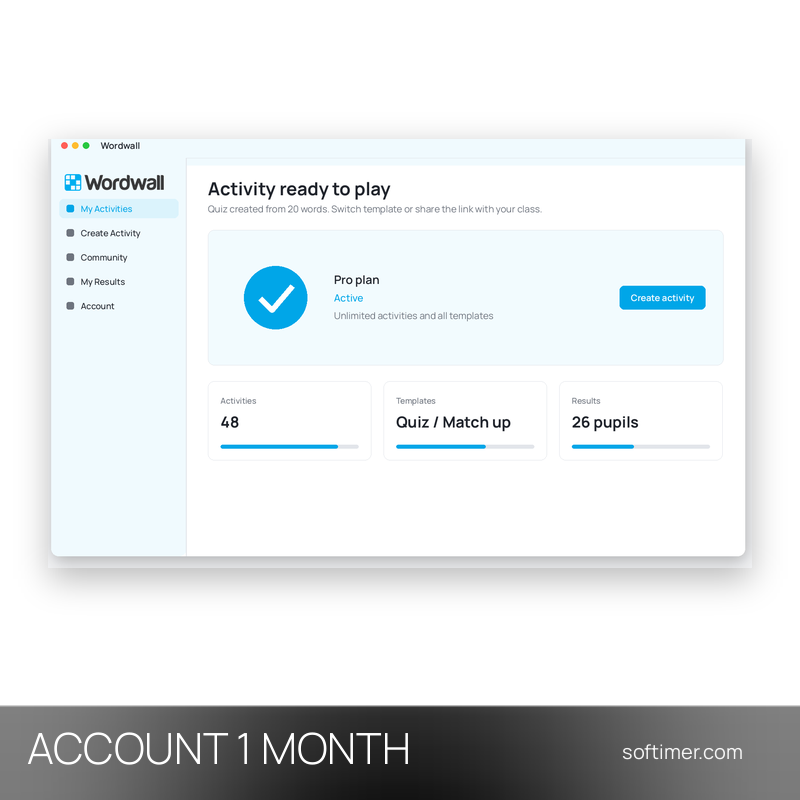 Wordwall Pro - 1 Monat - ACCOUNT