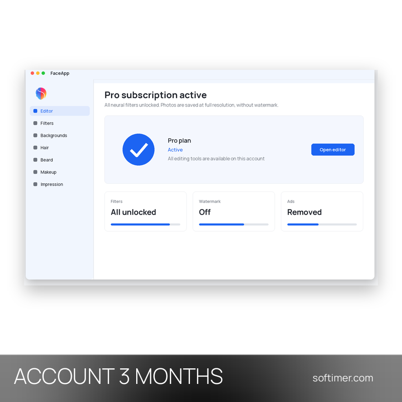 FaceApp Pro для iPhone - 3 месяца - ACCOUNT