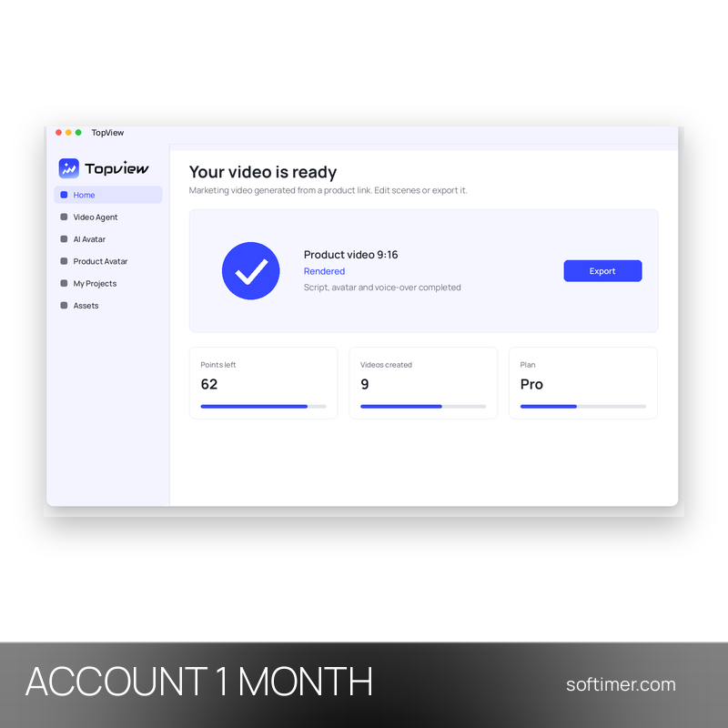 TopView AI Pro (80 punti) - 1 mese - ACCOUNT