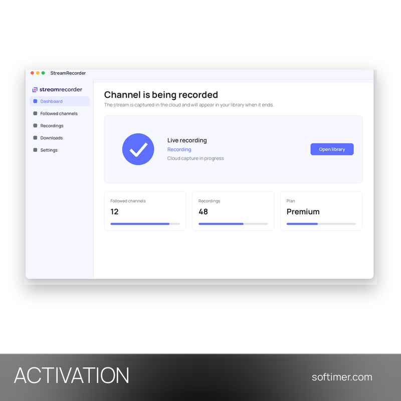 StreamRecorder Premium - АКТИВАЦИЯ на вашем аккаунте на 1 год - Web