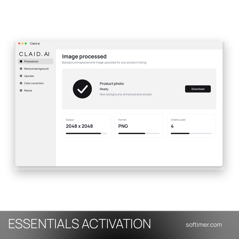 Claid.ai Essentials - AKTIVIERUNG auf Ihrem Konto 1 Monat - Web