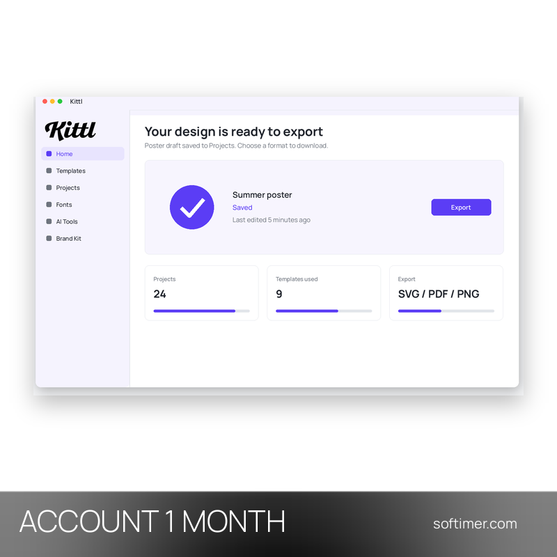 Kittl Expert - 1 mese - ACCOUNT