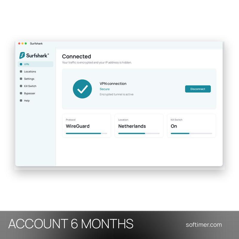 Surfshark VPN - 6 Months - ACCOUNT