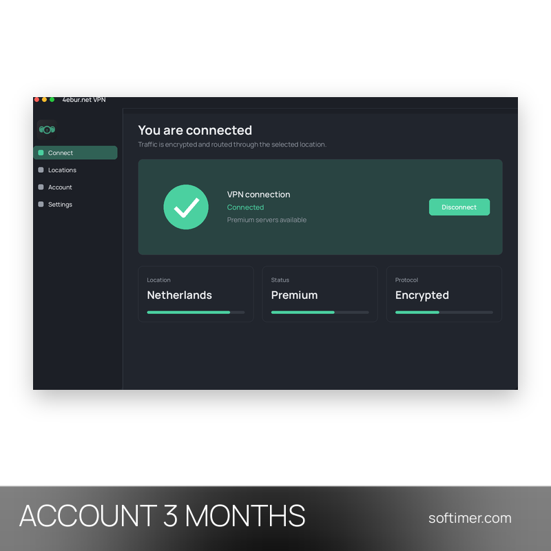 4ebur.net VPN Premium - 3 Monate - ACCOUNT