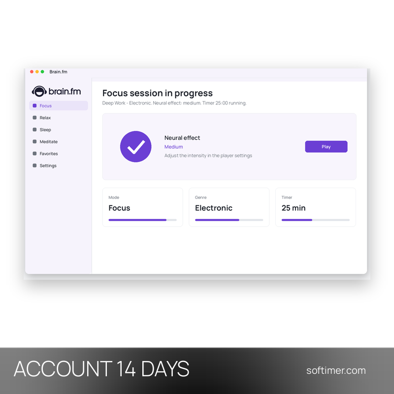 Brain.fm Premium - 14 дней - ACCOUNT