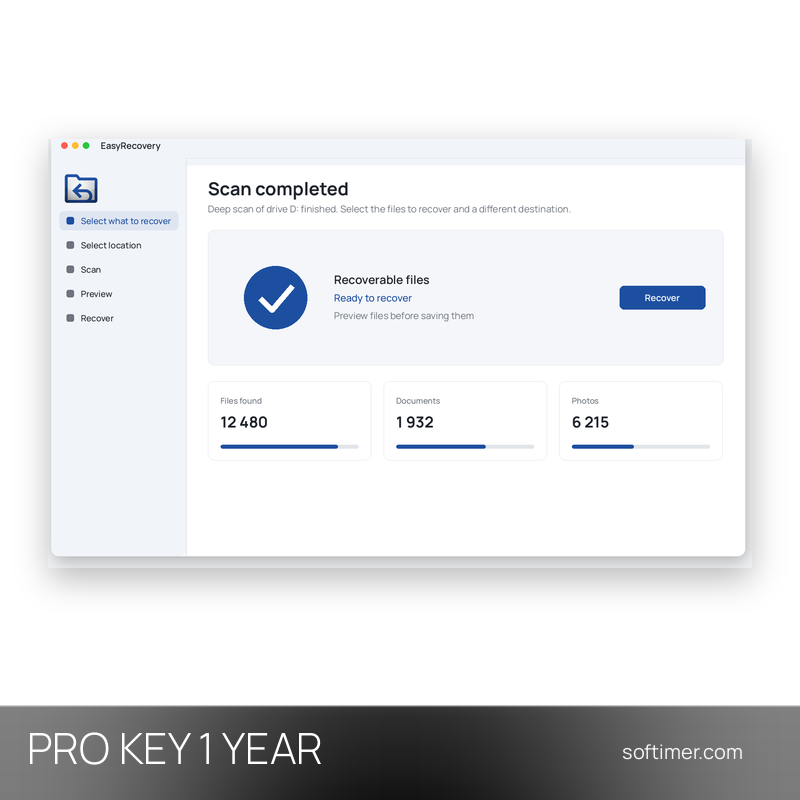 Ontrack EasyRecovery Pro - Лицензионный ключ на 1 год - Mac