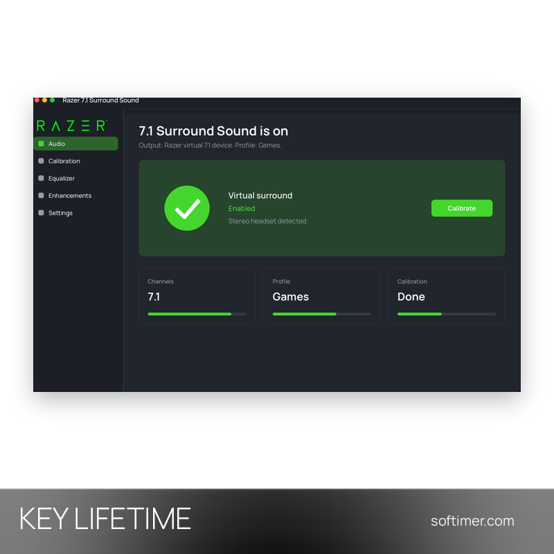 Razer 7.1 Surround Sound - Lifetime License KEY - Windows