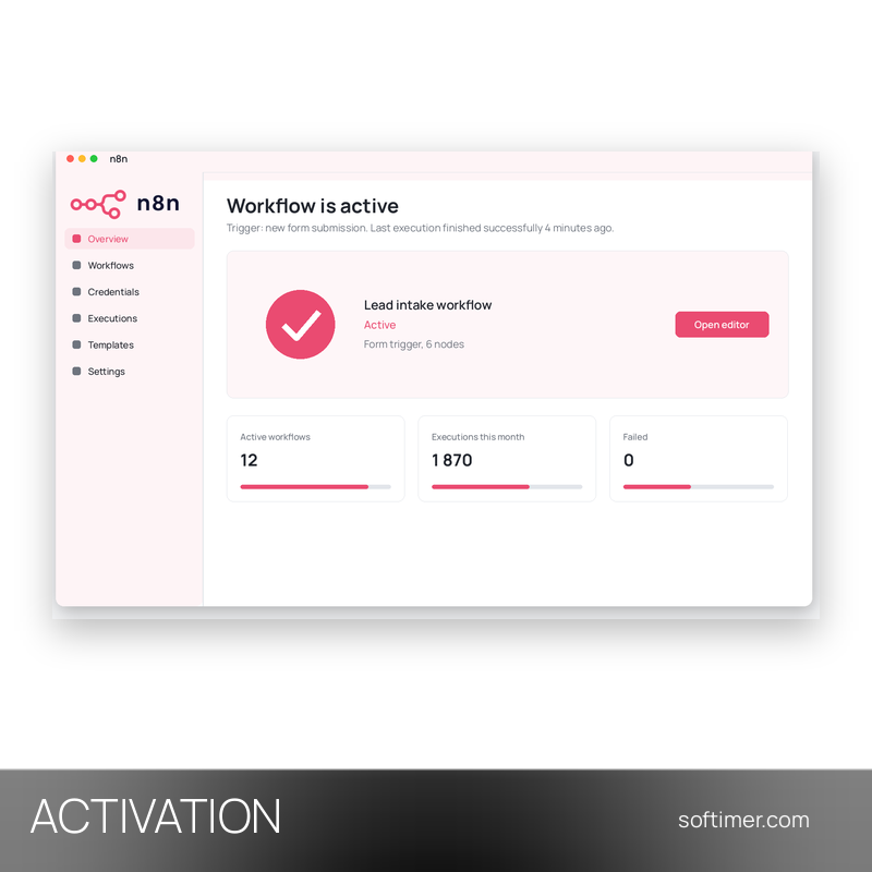 n8n Cloud Starter - ATTIVAZIONE sul tuo account 1 anno - Web