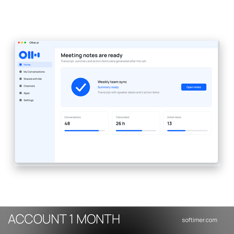 Otter.ai Pro - 1 Monat - ACCOUNT