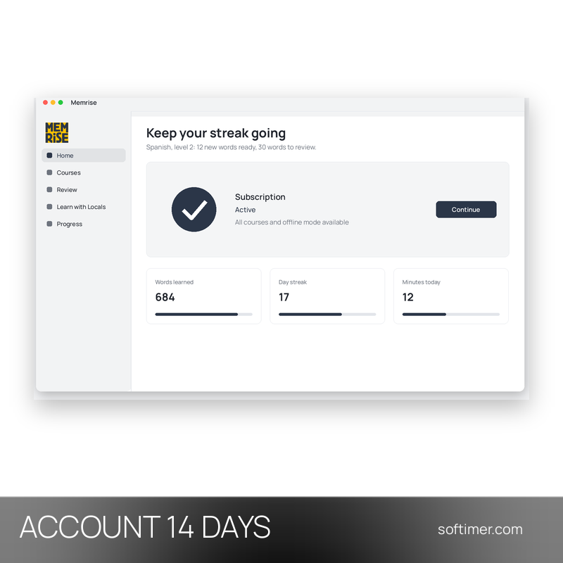 Memrise Premium - 14 Days - ACCOUNT