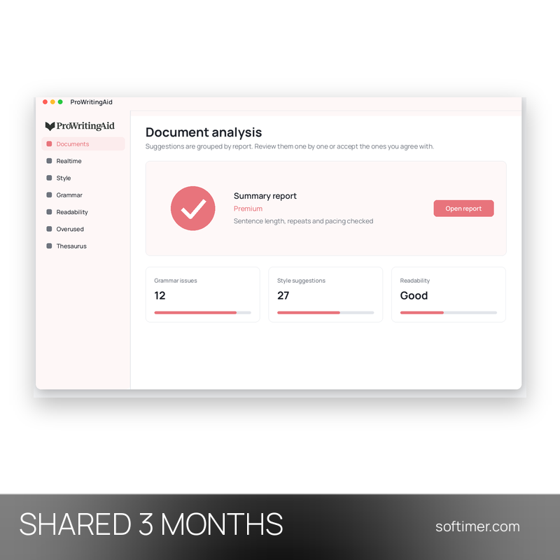 ProWritingAid Premium - 3 mesi - ACCOUNT condiviso