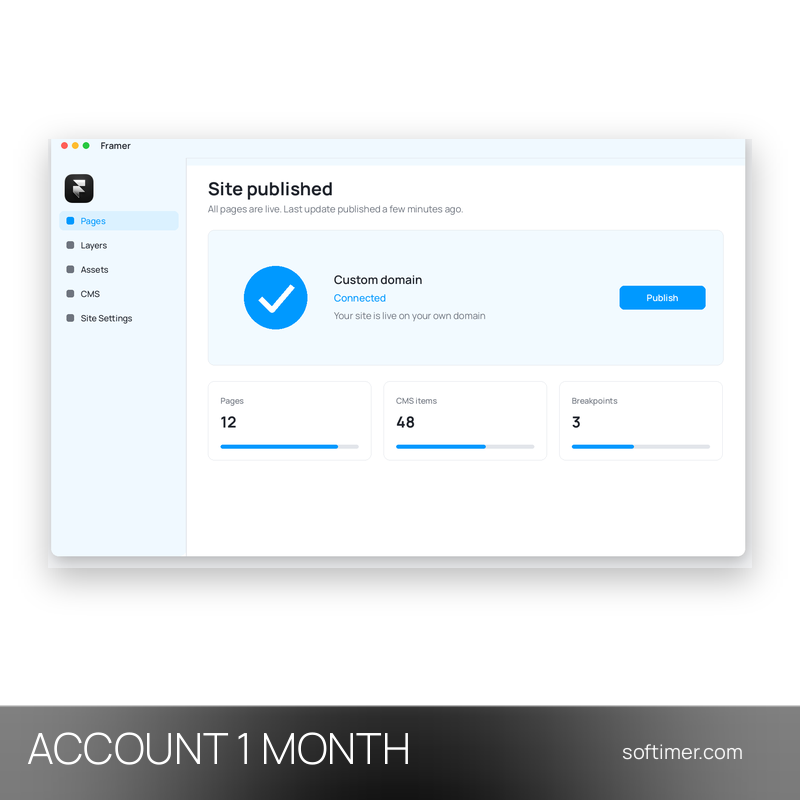 Framer Pro - 1 mese - ACCOUNT