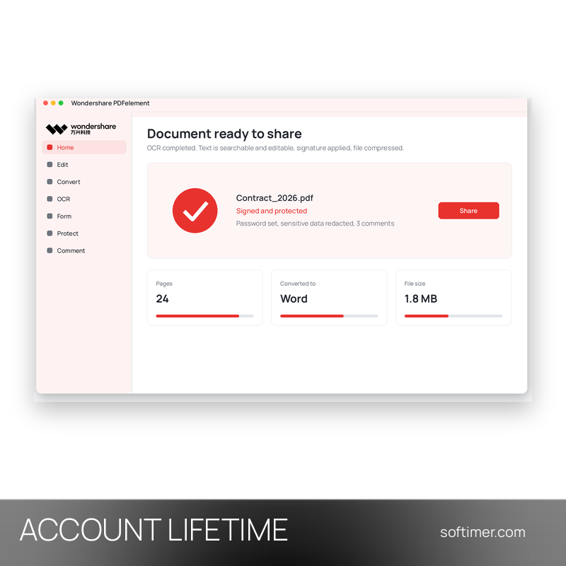 Wondershare PDFelement 11 für Windows - Lifetime - ACCOUNT