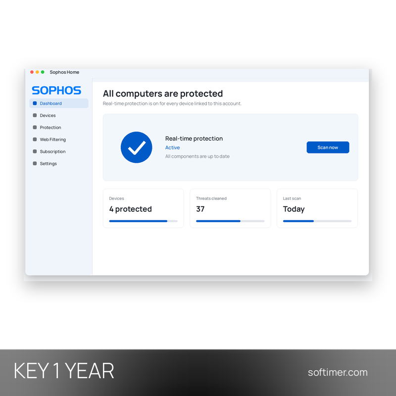 Sophos Home Premium - CHIAVE di licenza 1 anno / 10 dispositivi - Mac / Windows