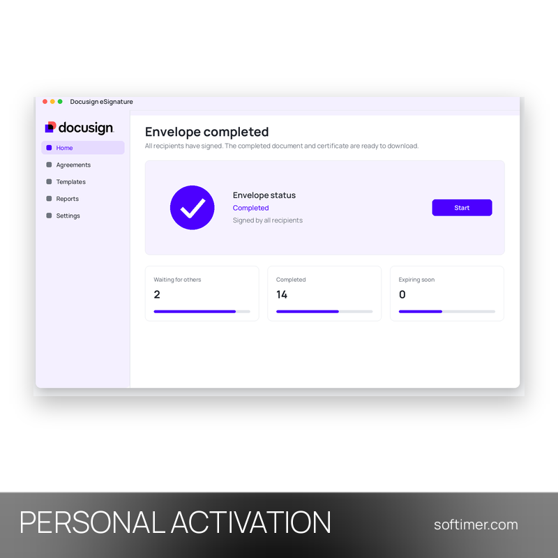 Docusign eSignature Personal - 1 Year ACTIVATION on your account - Web / Android / iOS
