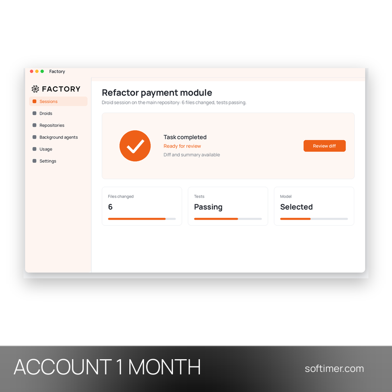 Factory AI Pro - 1 mois - ACCOUNT