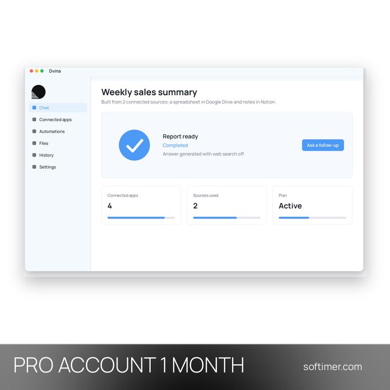 Dvina AI Pro - 1 mois - ACCOUNT