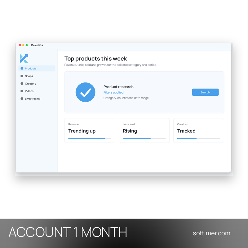 Kalodata Starter - 1 mois - ACCOUNT