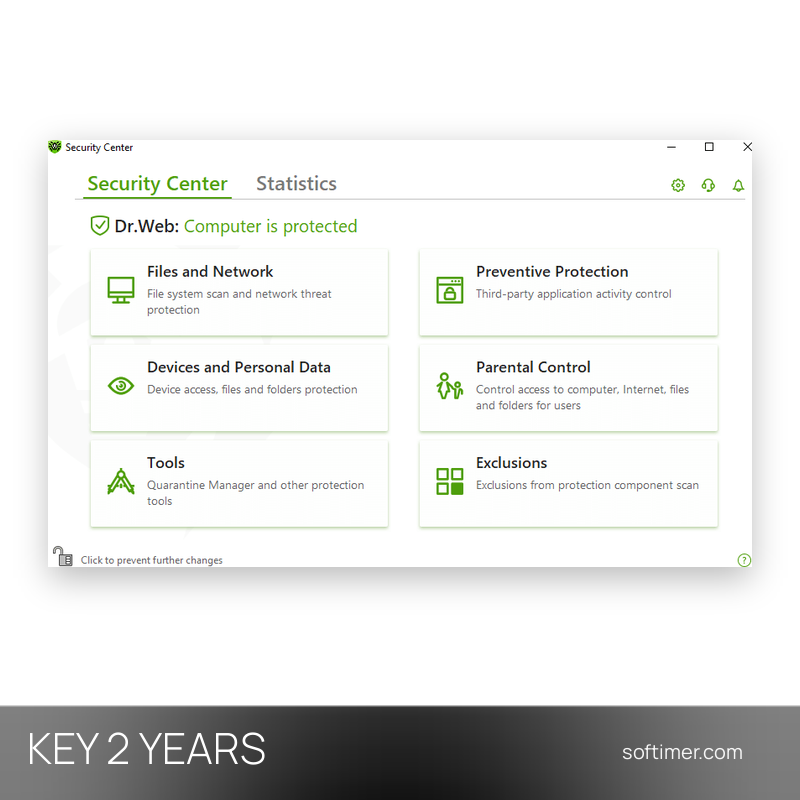 Dr.Web Security Space - CLÉ de licence 2 ans / 5 PC - Windows