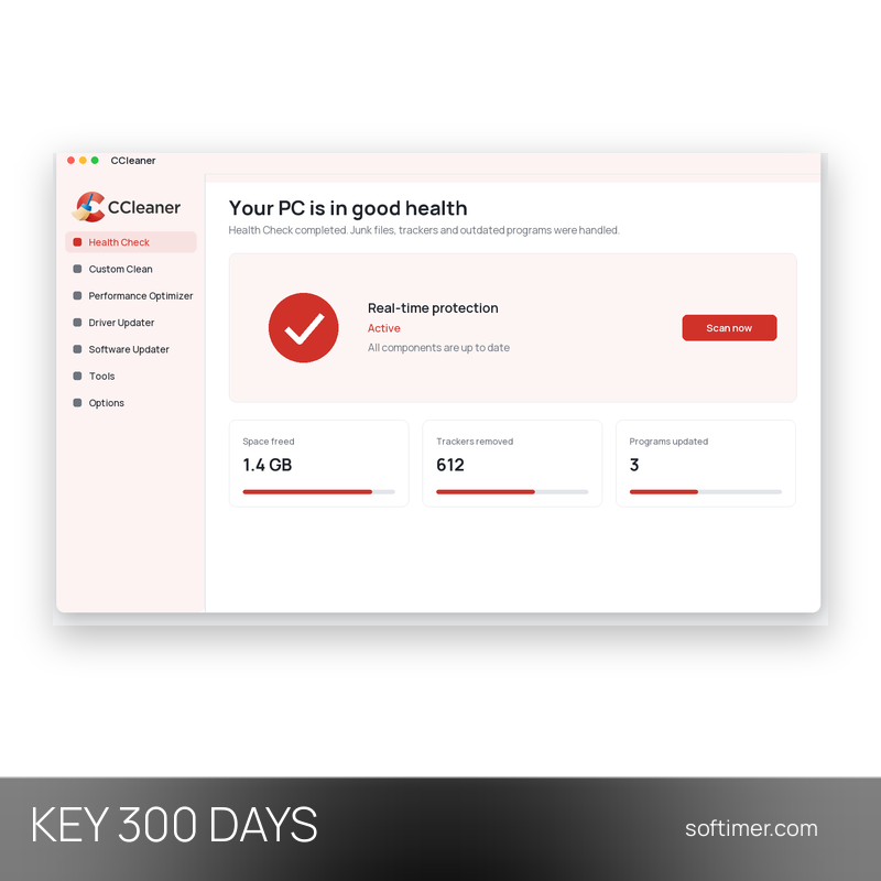 CCleaner Professional - CLÉ de licence 300 jours / 3 appareils - Windows