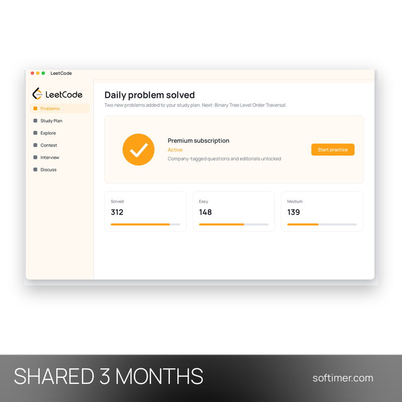 LeetCode Premium - 3 mesi - ACCOUNT condiviso