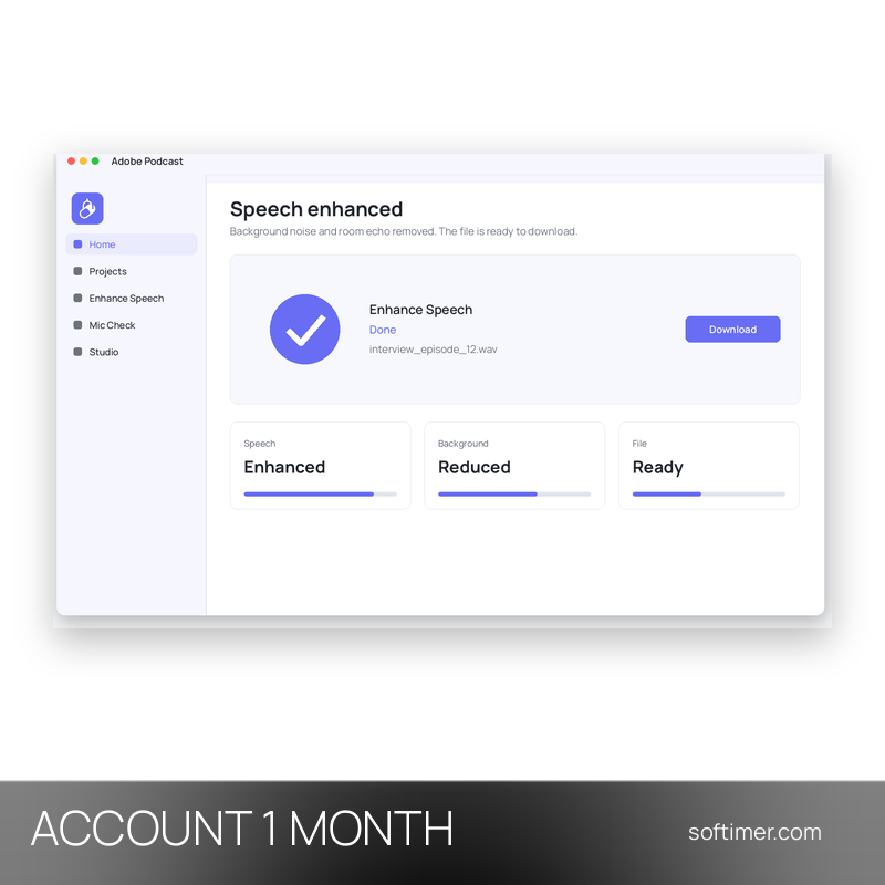 Adobe Podcast Premium - 1 mese - ACCOUNT