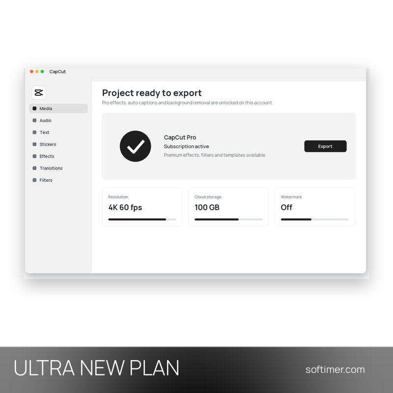CapCut Pro Ultra - NEUER TARIF für Ihre E-Mail 1 Monat - Multiplattform