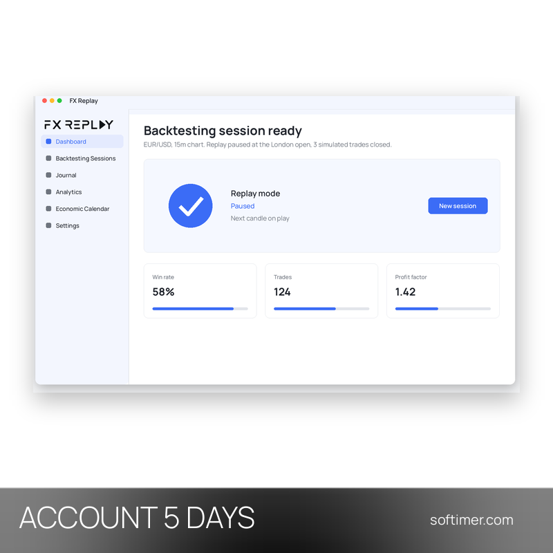 FX Replay Pro - 5 jours - ACCOUNT