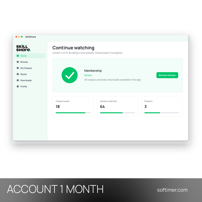 Skillshare Premium - 1 Monat - ACCOUNT