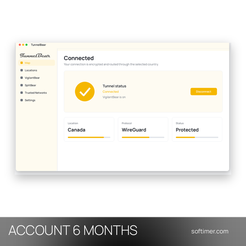 TunnelBear VPN Premium - 6 Monate - ACCOUNT