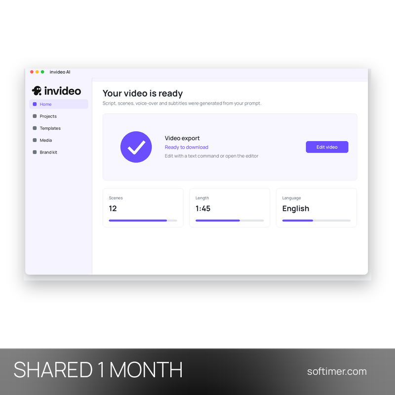 InVideo Studio Unlimited - 1 mese - ACCOUNT condiviso