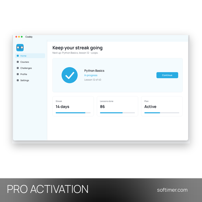 Coddy Pro - ACTIVATION sur votre compte 1 mois - Web