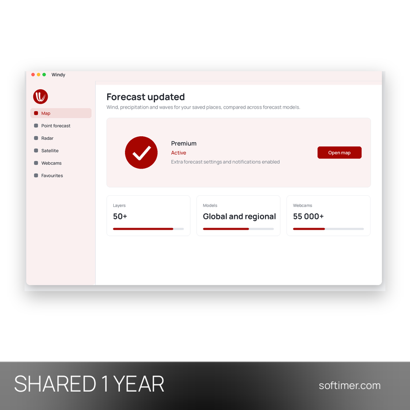 Windy Premium - 1 Jahr - Geteilter ACCOUNT