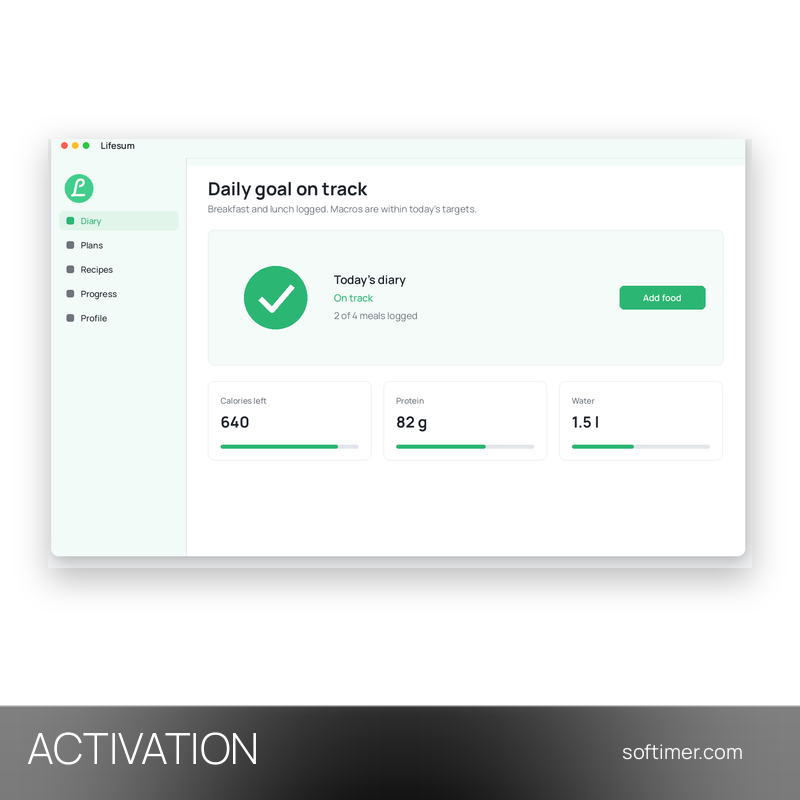 Lifesum Premium - 1 Month ACTIVATION on your account - Android / iOS