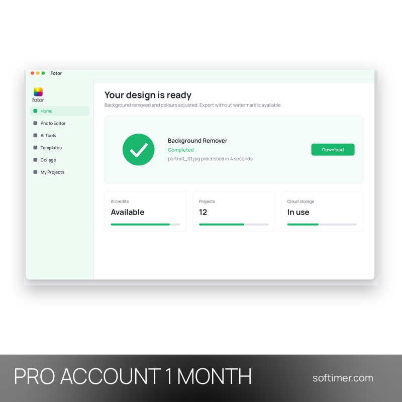 Fotor Pro - 1 mese - ACCOUNT