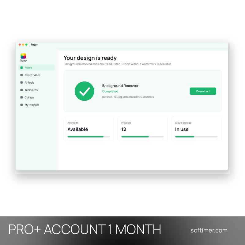 Fotor Pro+ - 1 Month - ACCOUNT