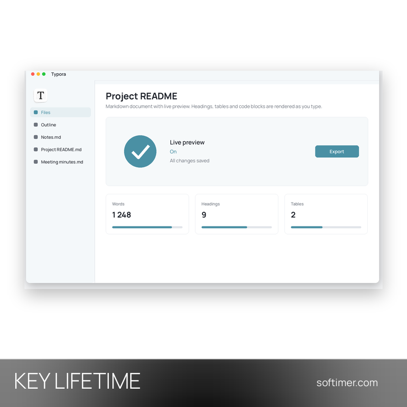 Typora Personal - Lifetime License KEY - Linux / Mac / Windows