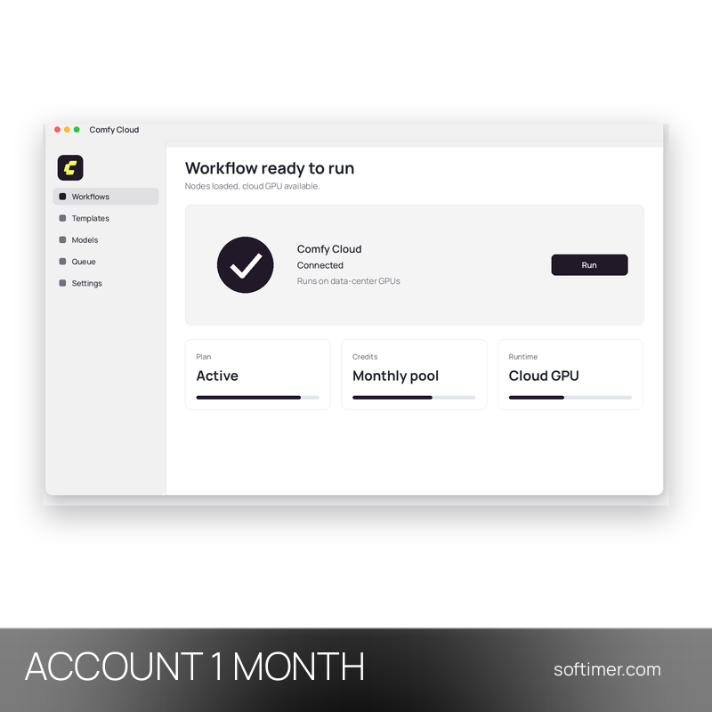 Comfy Cloud Creator - 1 mois - ACCOUNT