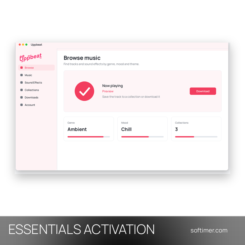 Uppbeat Essentials - AKTIVIERUNG auf Ihrem Konto 1 Monat - Web