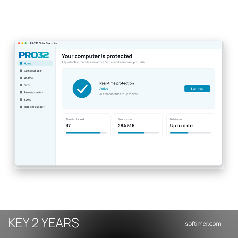 PRO32 Total Security - 3 Devices / 2 Years License KEY - Windows