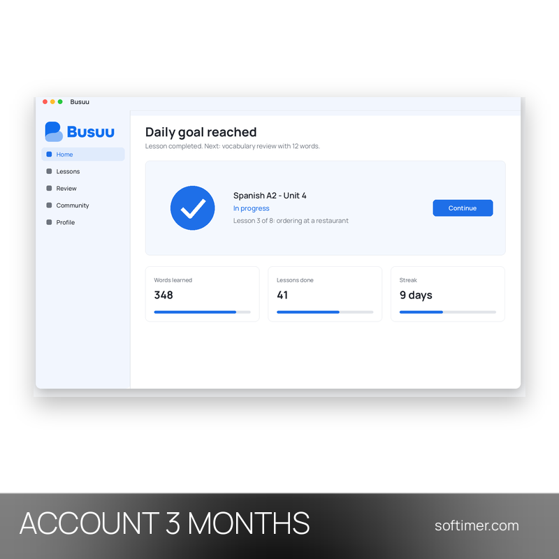 Busuu Premium - 3 месяца - ACCOUNT