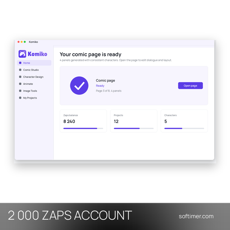 Komiko 2.000 Zaps - ACCOUNT