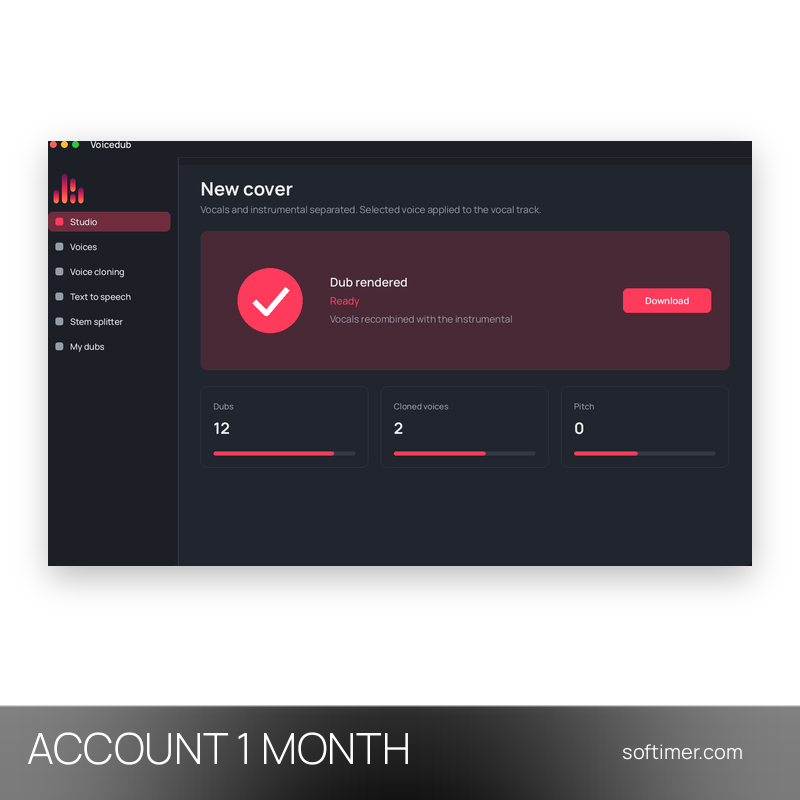 Voicedub AI Influencer - 1 Monat - ACCOUNT
