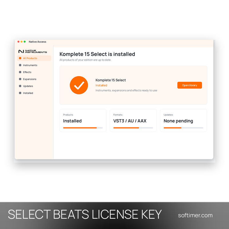 Native Instruments Komplete 15 Select Beats - CLÉ de licence - Mac / Windows