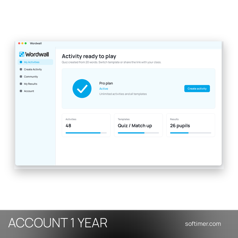 Wordwall Pro - 1 год - ACCOUNT