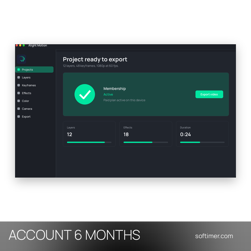 Alight Motion Premium - 6 Months - ACCOUNT
