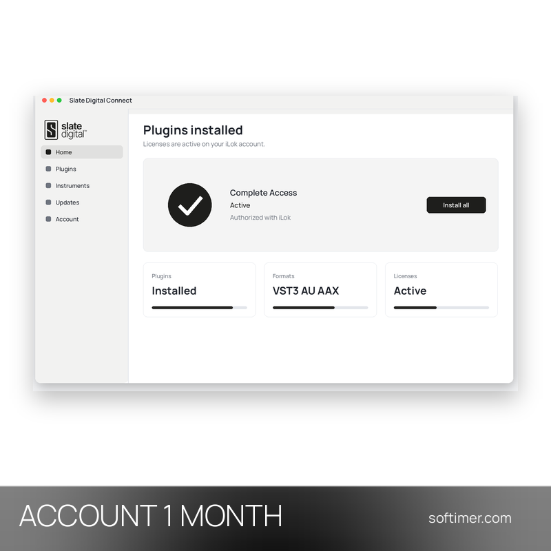 Slate Digital Complete Access - 1 mese - ACCOUNT